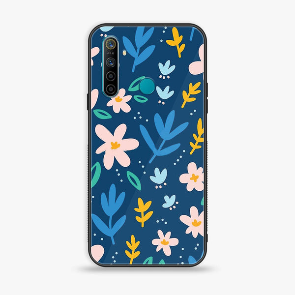 Realme 5s - Colorful Flowers - Premium Printed Glass soft Bumper Shock Proof Case