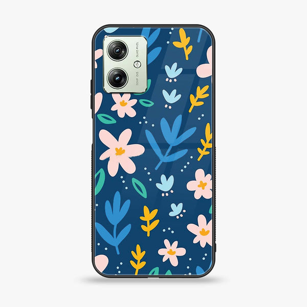 Motorola Moto G54 - Colorful Flowers - Premium Printed Glass soft Bumper Shock Proof Case