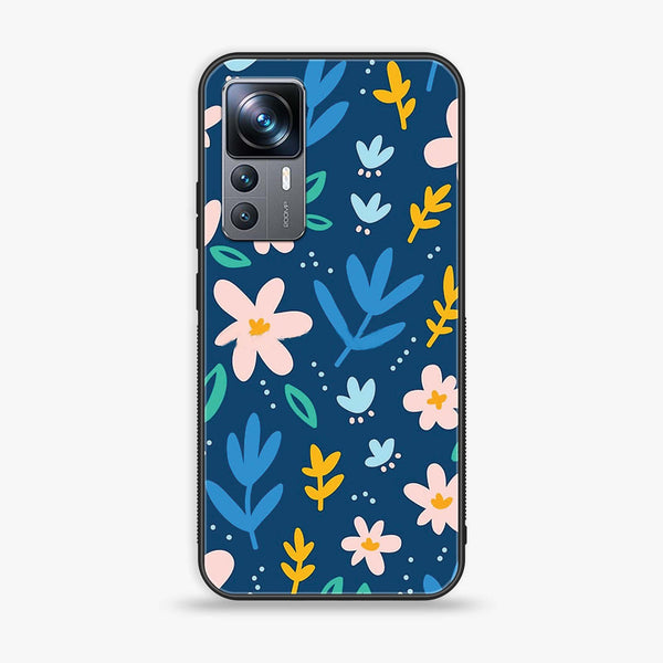 Xiaomi 12T - Colorful Flowers - Premium Printed Glass soft Bumper Shock Proof Case