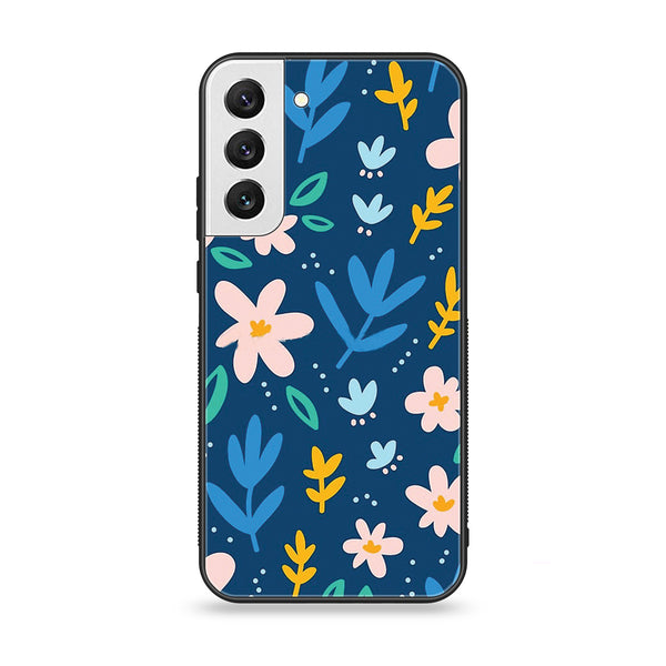 Samsung Galaxy S22 - Colorful Flowers - Premium Printed Glass soft Bumper Shock Proof Case
