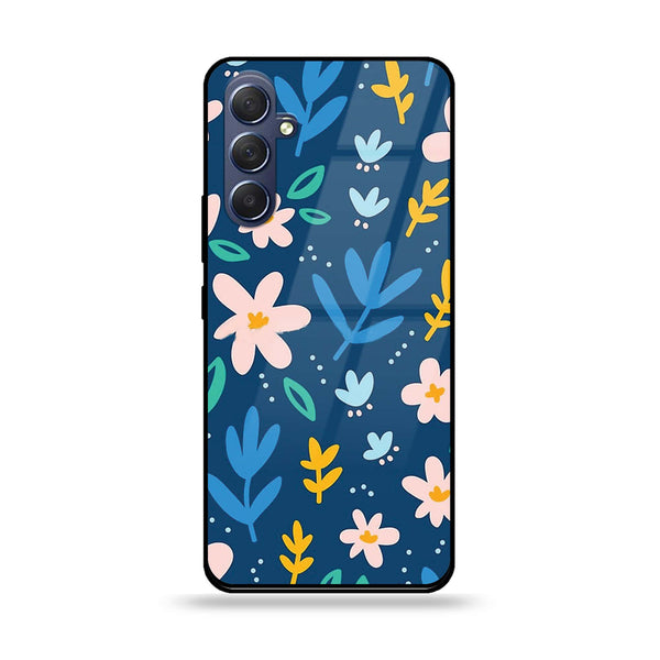 Samsung Galaxy M54 - Colorful Flowers - Premium Printed Glass soft Bumper Shock Proof Case