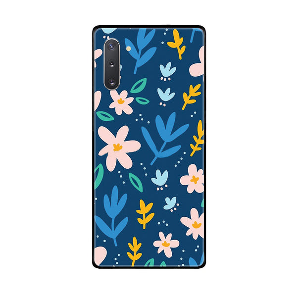 Samsung Galaxy Note 10 5G - Colorful Flowers - Premium Printed Glass soft Bumper Shock Proof Case