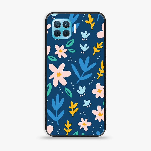 Oppo A93 4G - Colorful Flowers - Premium Printed Glass soft Bumper Shock Proof Case