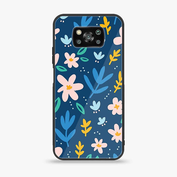 Xiaomi Poco X3 - Colorful Flowers - Premium Printed Glass soft Bumper Shock Proof Case