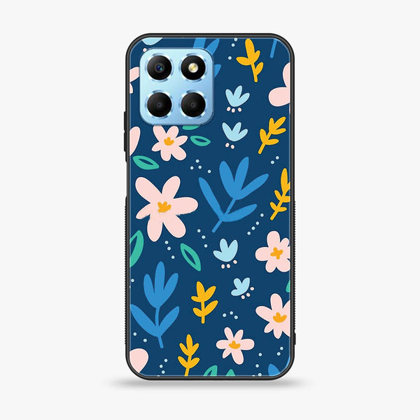 Honor X6 - Colorful Flowers - Premium Printed Glass soft Bumper Shock Proof Case