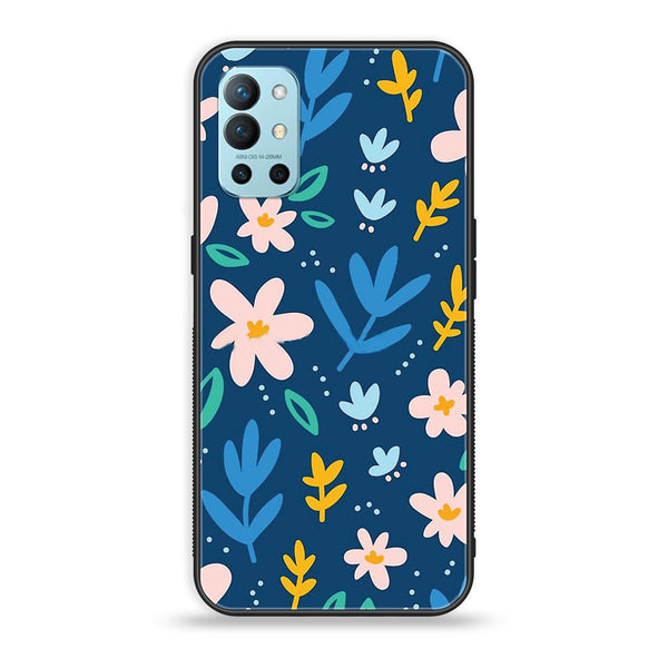 OnePlus 9R - Colorful Flowers - Premium Printed Glass soft Bumper Shock Proof Case