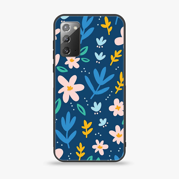 Samsung Galaxy Note 20 - Colorful Flowers - Premium Printed Glass soft Bumper Shock Proof Case