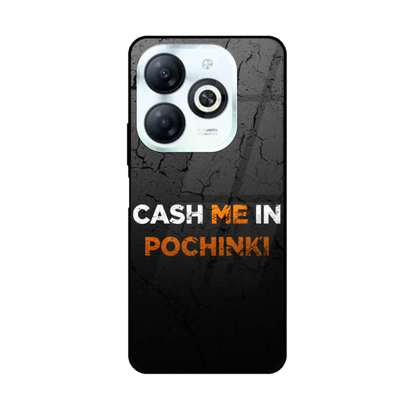 Tecno Pop 8 - Cash Me - Premium Printed Glass soft Bumper Shock Proof Case