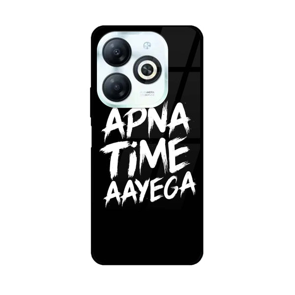 Tecno Pop 8 - Apna Time Ayega - Premium Printed Glass soft Bumper Shock Proof Case