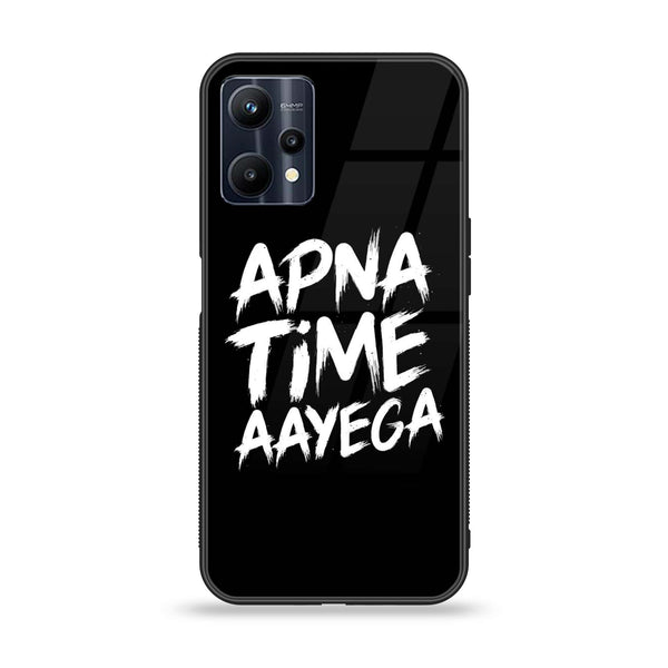 Realme V25 - Apna Time Ayega - Premium Printed Glass soft Bumper Shock Proof Case