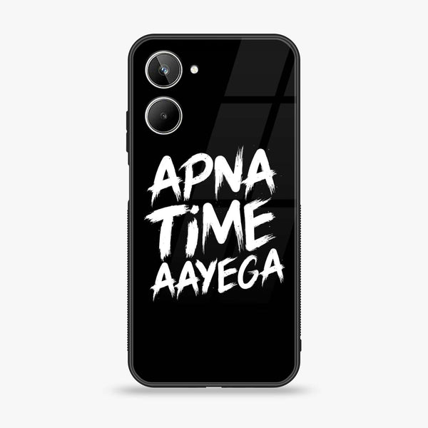 Realme 10 4G - Apna Time Ayega - Premium Printed Glass soft Bumper Shock Proof Case