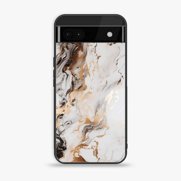 Google Pixel 6A - Liquid Marble Series - Premium Printed Glass soft Bumper shock Proof Case