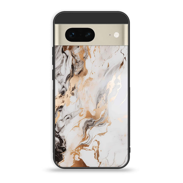 Google Pixel 7 - Liquid Marble Series - Premium Printed Glass soft Bumper shock Proof Case
