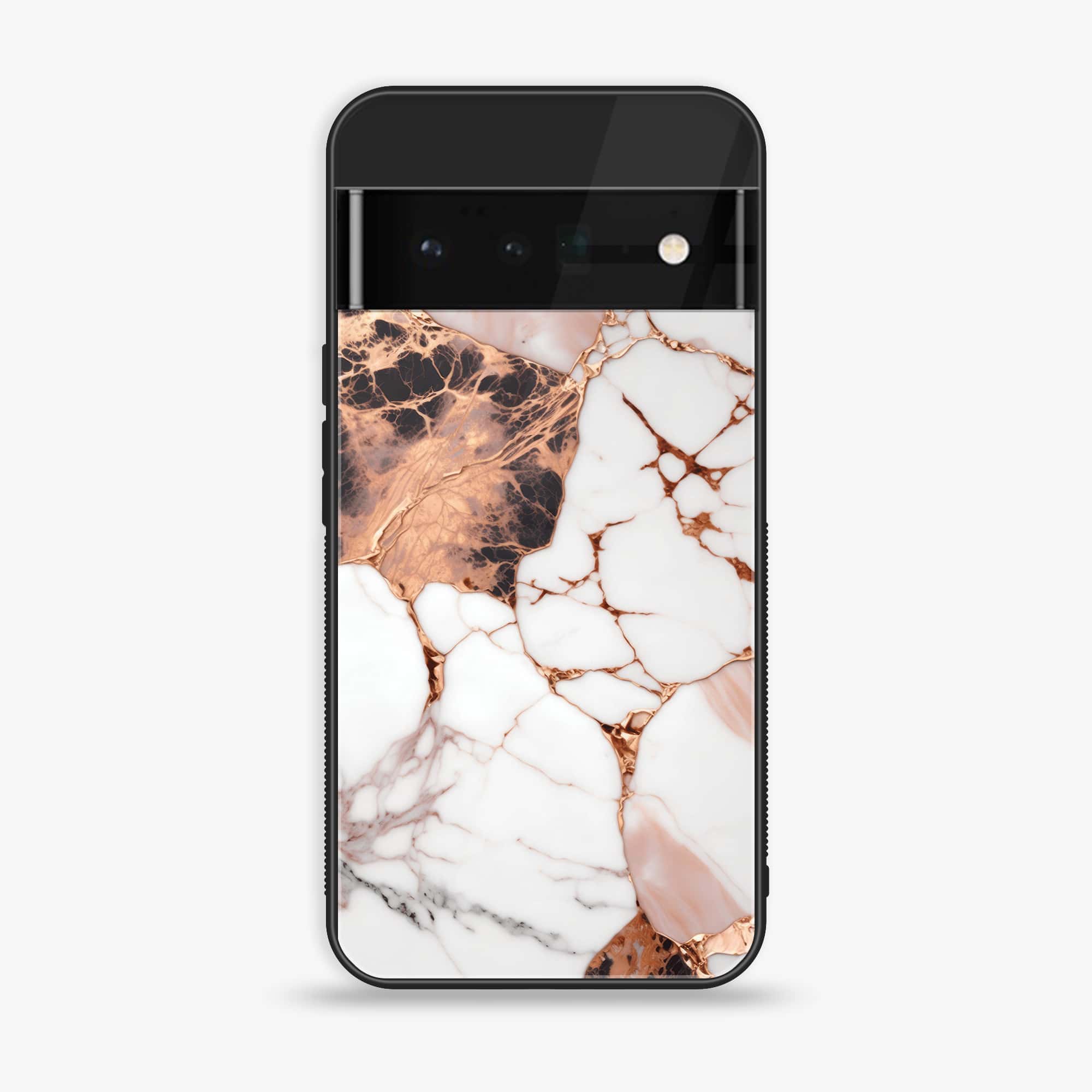 Google Pixel 6 - Liquid Marble Series - Premium Printed Glass soft Bumper shock Proof Case