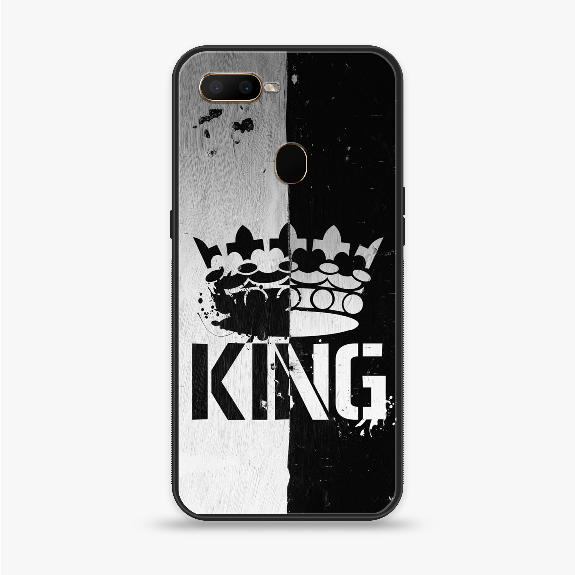 OPPO A5s - King v2.0 Series - Premium Printed Glass soft Bumper shock Proof Case