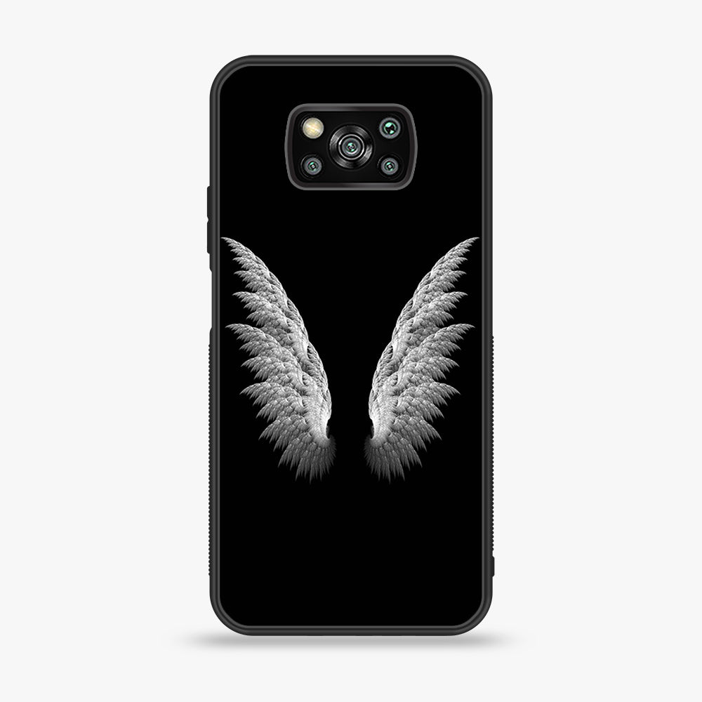 Xiaomi Poco X3 - Angel Wing Series - Premium Printed Glass soft Bumper shock Proof Case
