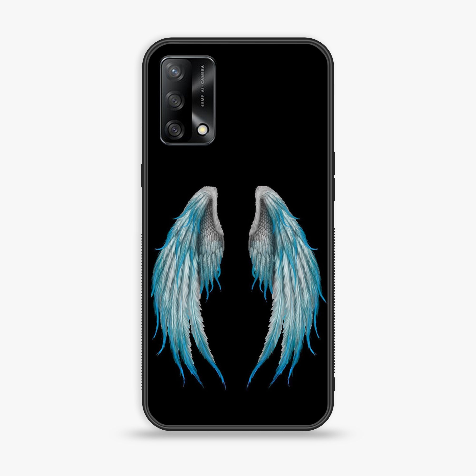 Oppo F19- Angel Wings Series - Premium Printed Glass soft Bumper shock Proof Case