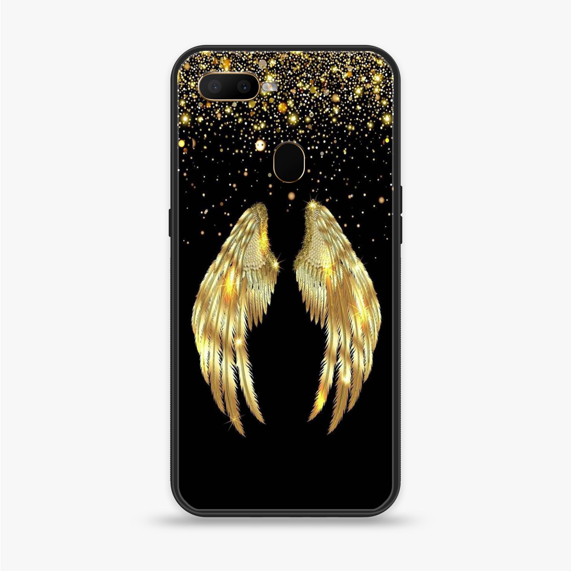 OPPO A5s - Angel Wings Series - Premium Printed Glass soft Bumper shock Proof Case
