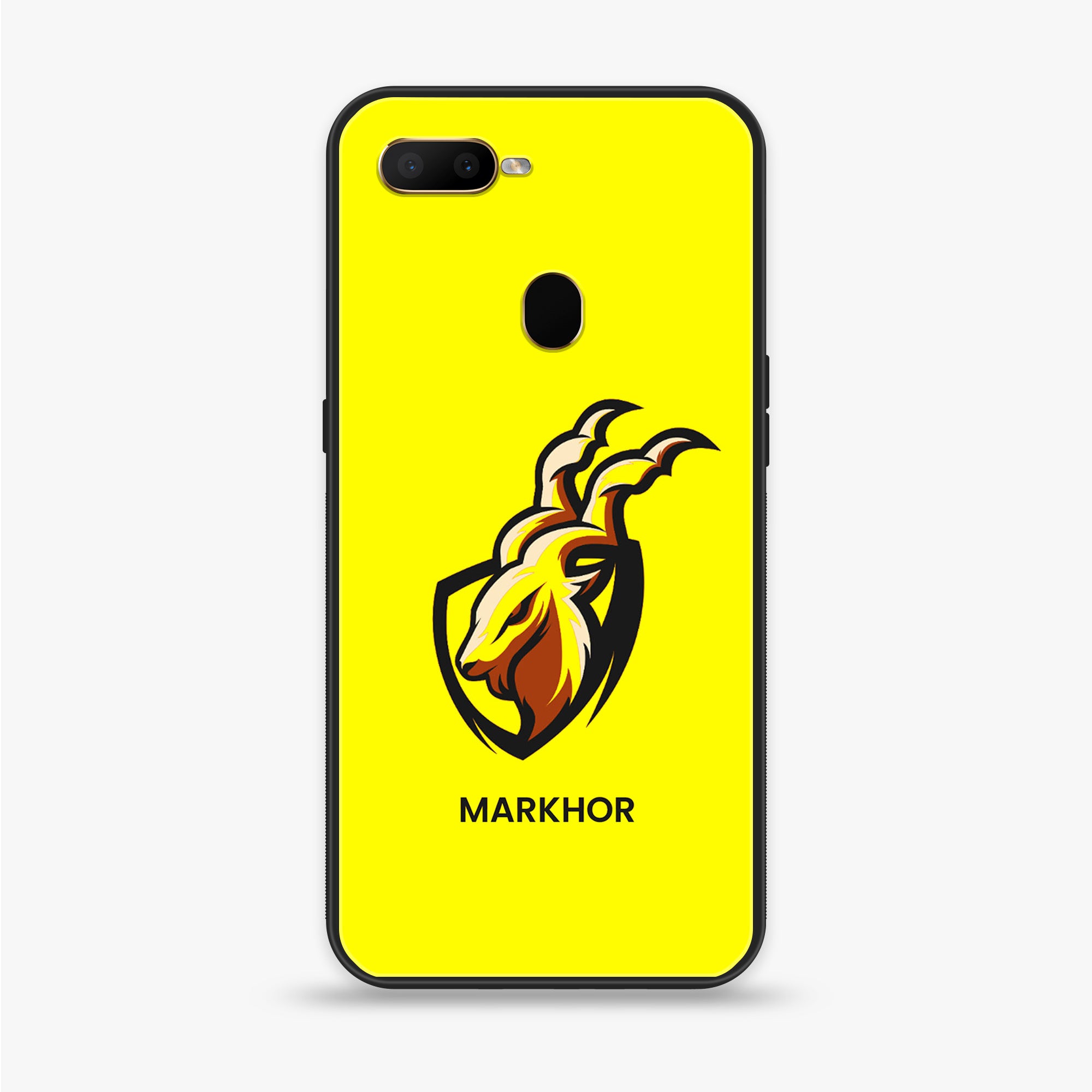 OPPO A5s -Markhor Series - Premium Printed Glass soft Bumper shock Proof Case