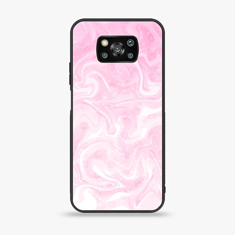 Xiaomi Poco X3 - Pink Marble Series - Premium Printed Glass soft Bumper shock Proof Case