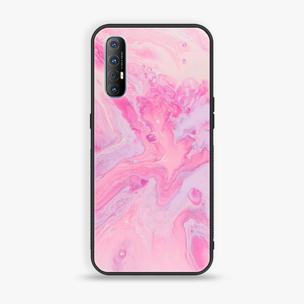 Oppo Reno 3 Pro 5g - Pink Marble Series - Premium Printed Glass soft Bumper shock Proof Case