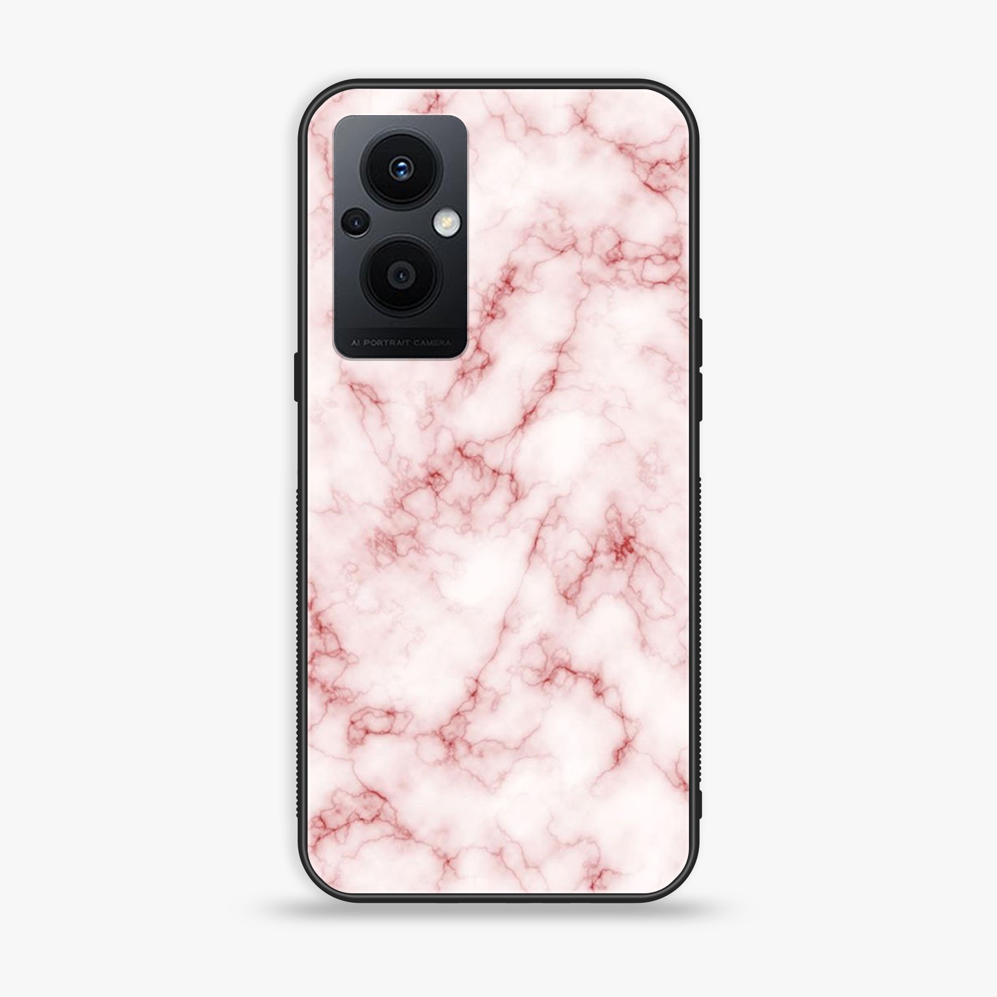 Oppo Reno 7z - Pink Marble Series - Premium Printed Glass soft Bumper shock Proof Case