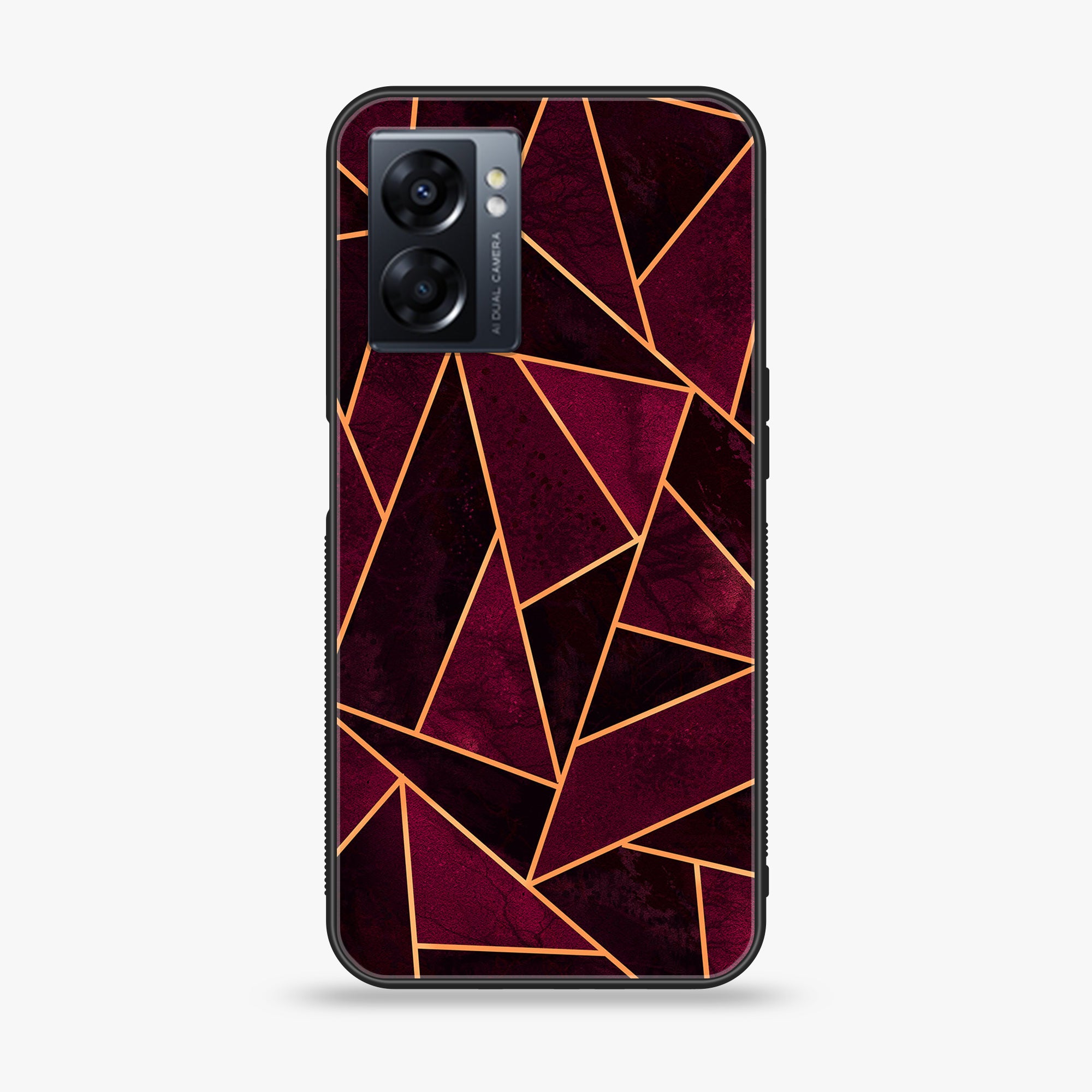 Oppo A57 2022 - Geometric Marble Series - Premium Printed Glass soft Bumper shock Proof Case