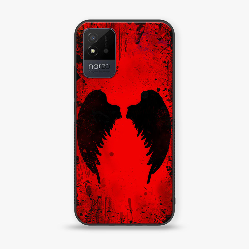 REALME NARZO 50I - Angel Wings 2.0 Series - Premium Printed Glass soft Bumper shock Proof Case