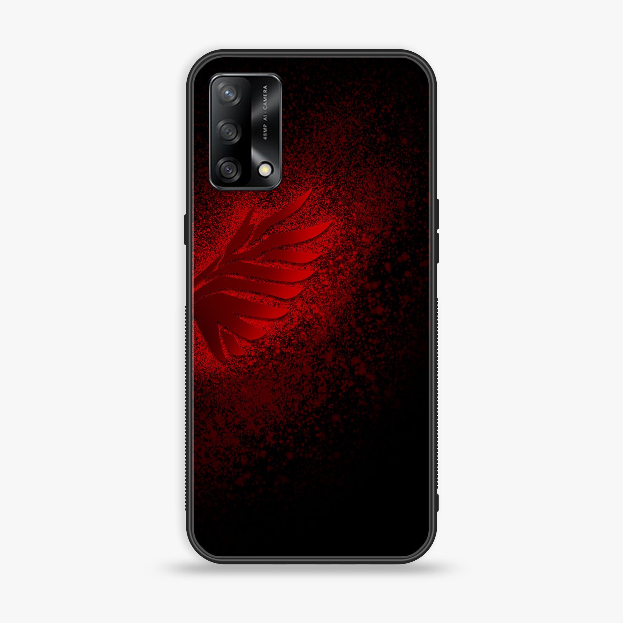 Oppo F19 - Angel Wings 2.0 Series - Premium Printed Glass soft Bumper shock Proof Case