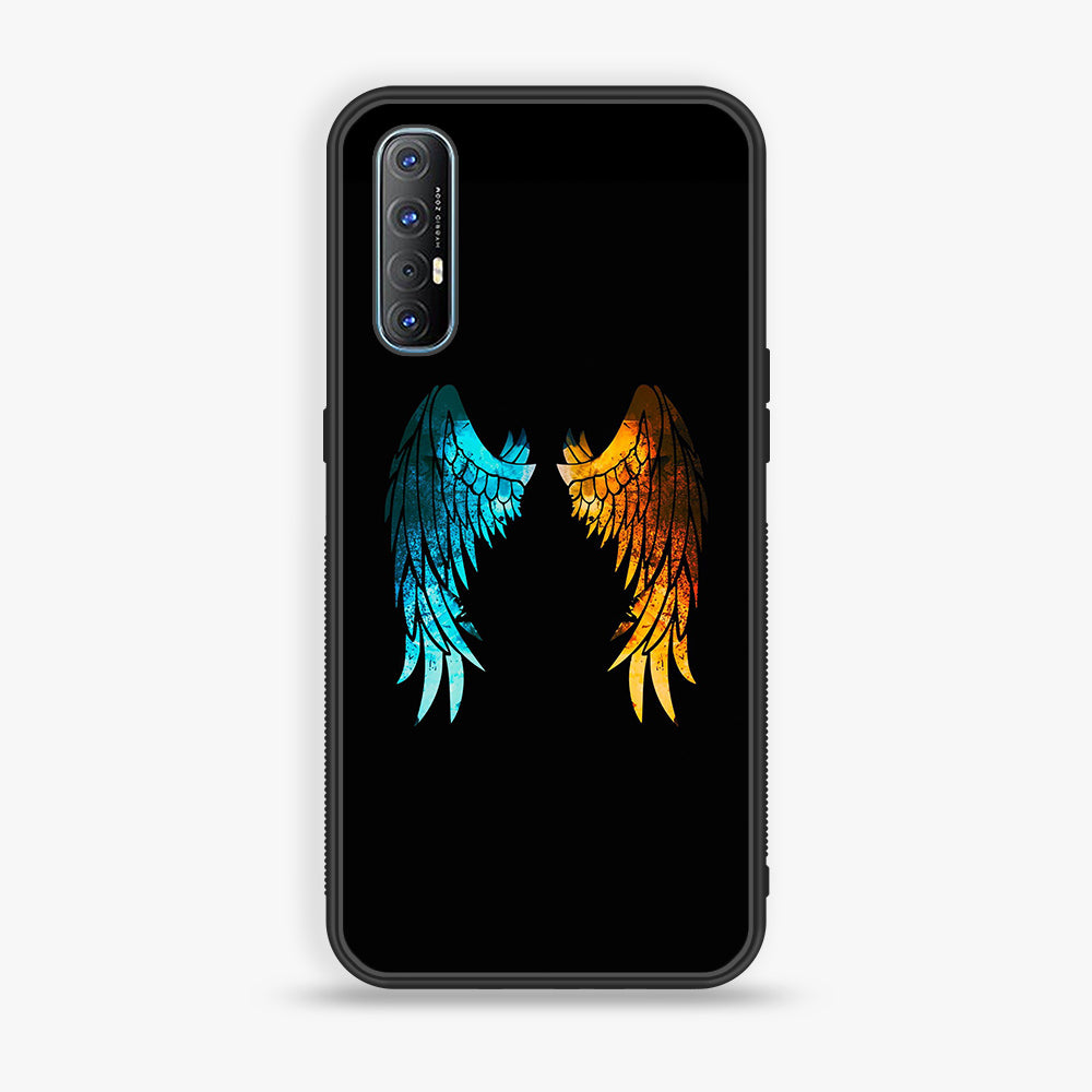 Oppo Reno 3 Pro 5g - Angel Wings 2.0 Series - Premium Printed Glass soft Bumper shock Proof Case