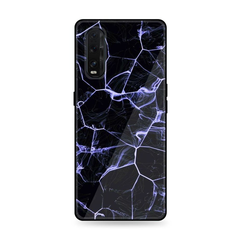 Oppo Find X2 - Black Marble Series - Premium Printed Glass soft Bumper shock Proof Case