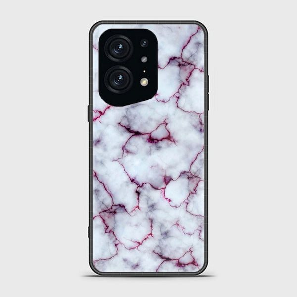 Oppo Find X5 Pro  White Marble Series Premium Printed Glass soft Bumper shock Proof Case