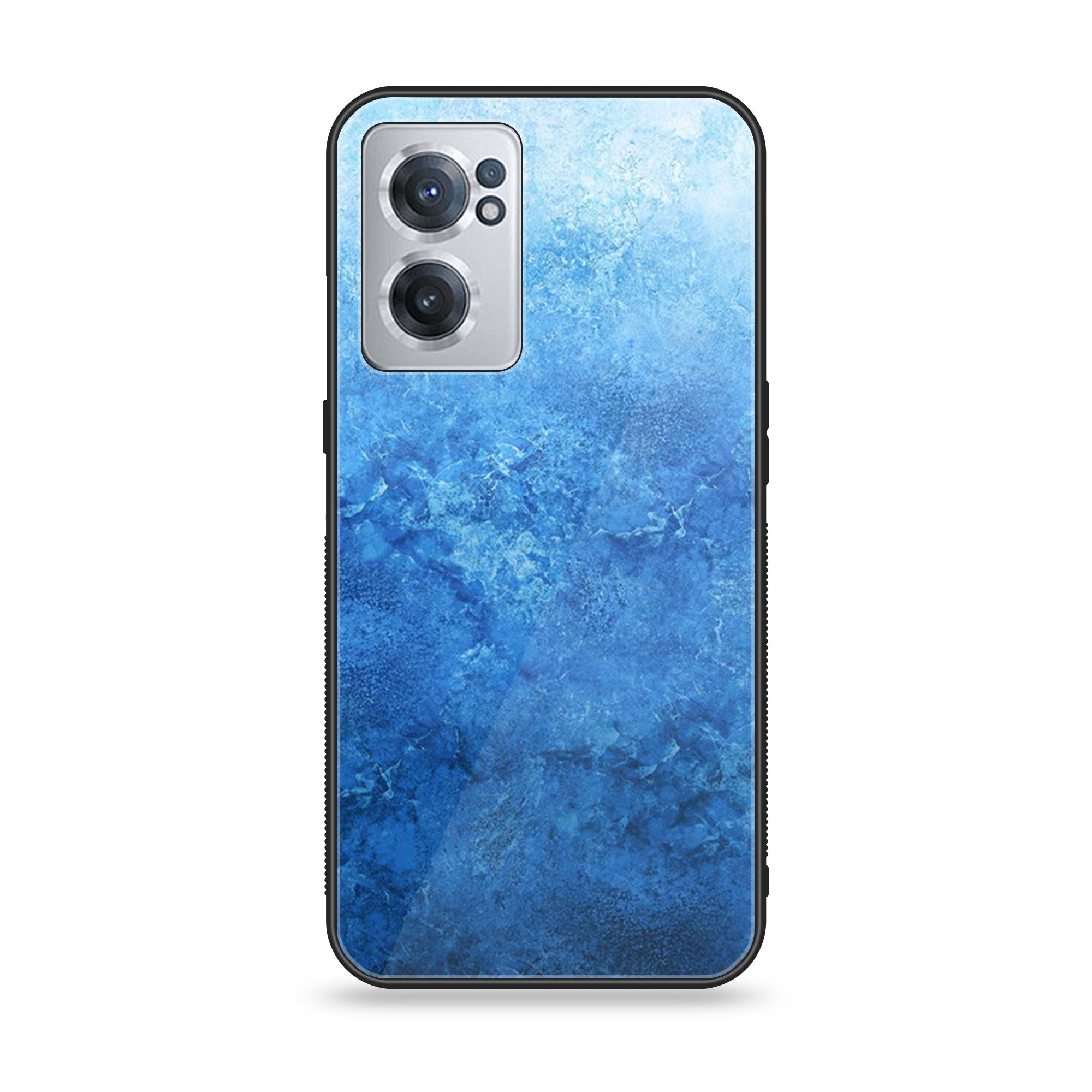 OnePlus Nord CE 2 5G - Blue Marble Series - Premium Printed Glass soft Bumper shock Proof Case