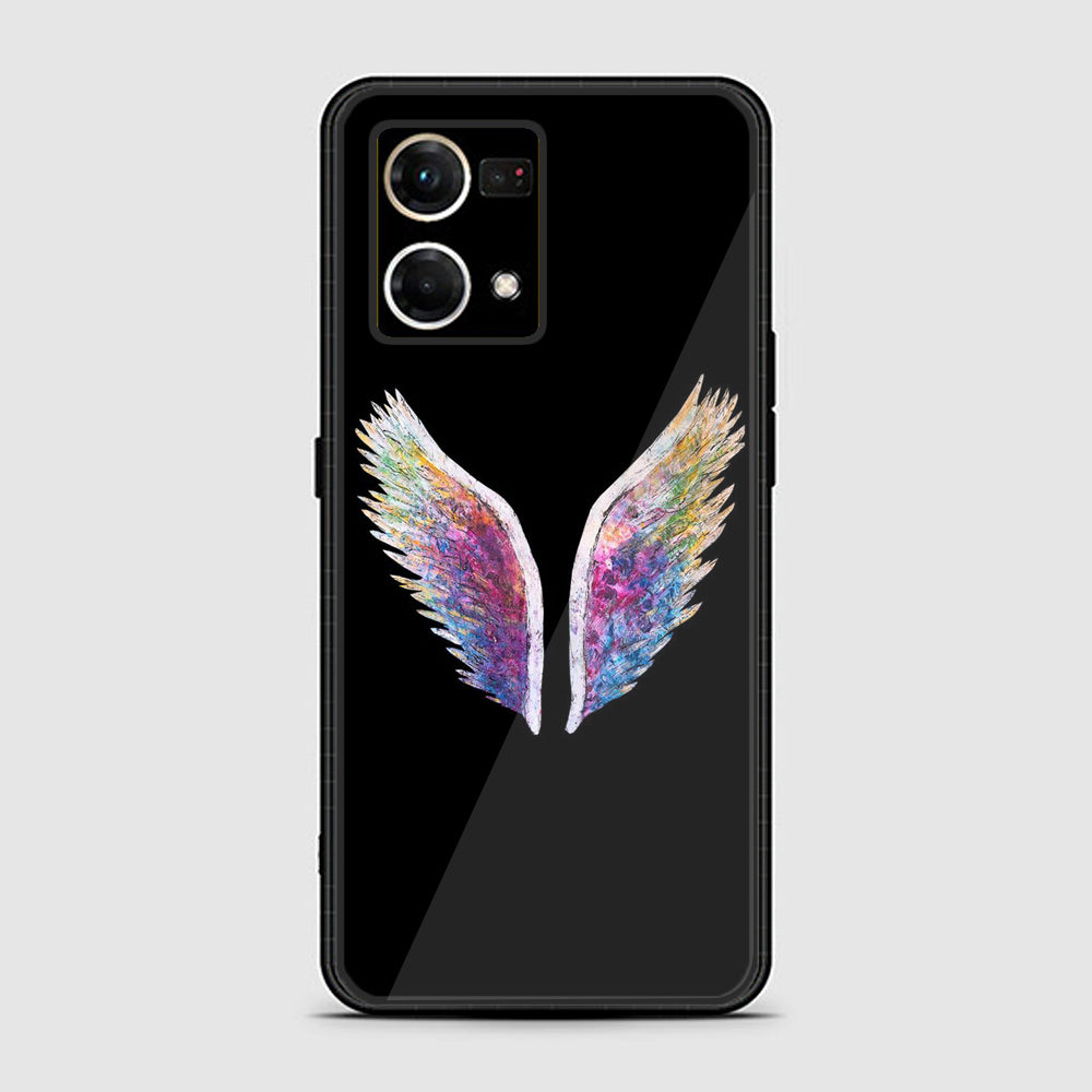 Oppo F21 Pro 4G Angel Wings Series  Premium Printed Glass soft Bumper shock Proof Case