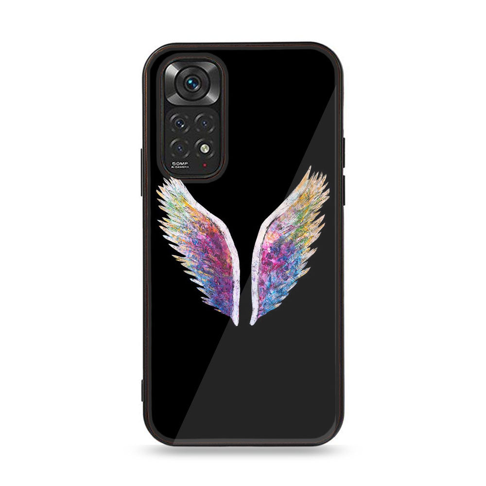 Xiaomi Redmi Note 11s Angel Wings Series Premium Printed Glass soft Bumper shock Proof Case