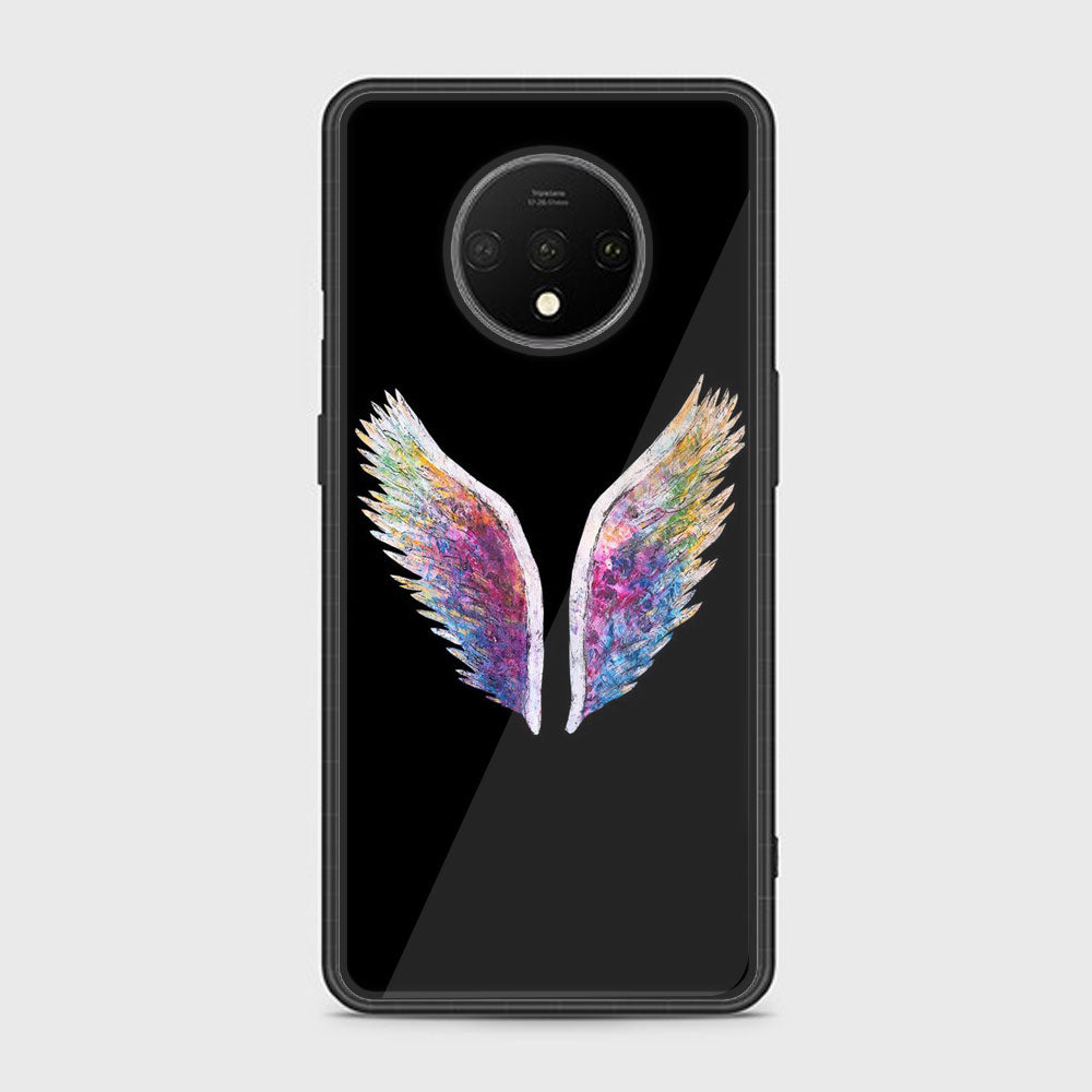 OnePlus 7T- Angel Wings Series - Premium Printed Glass soft Bumper shock Proof Case