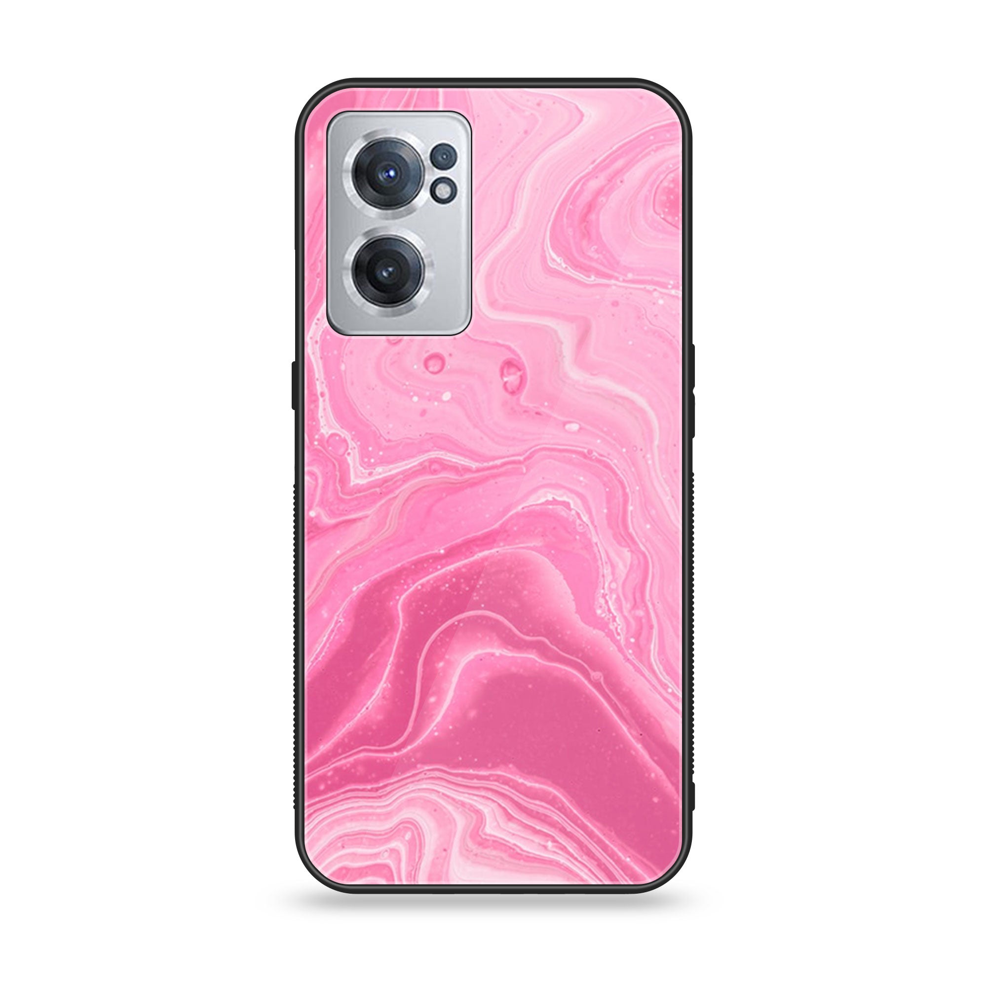 OnePlus Nord CE 2 5G - Pink Marble Series - Premium Printed Glass soft Bumper shock Proof Case