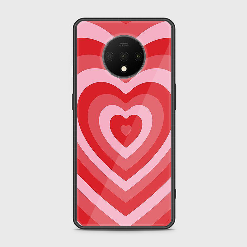 OnePlus 7T Heart Series  Premium Printed Glass soft Bumper shock Proof Case