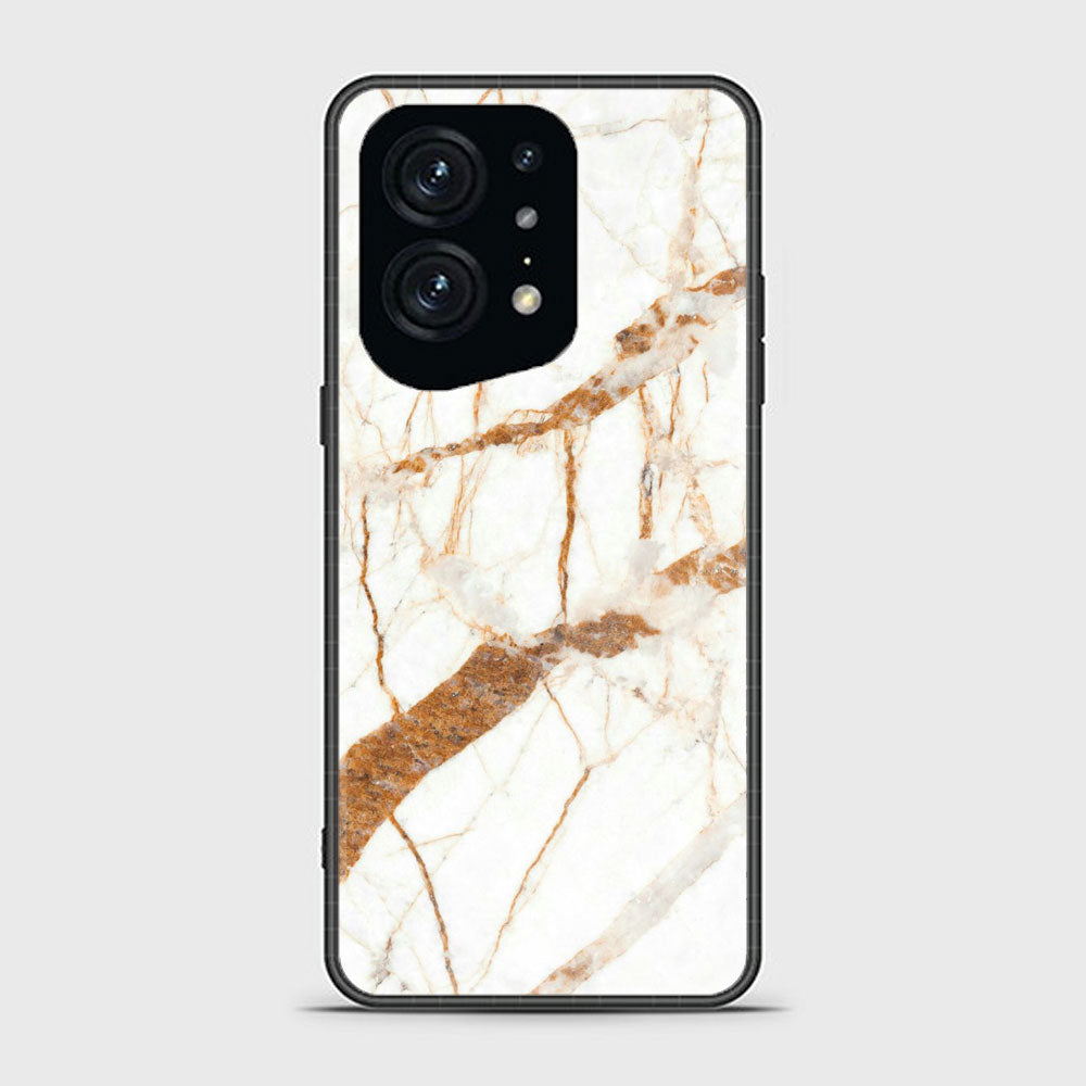 Oppo Find X5 Pro  White Marble Series Premium Printed Glass soft Bumper shock Proof Case