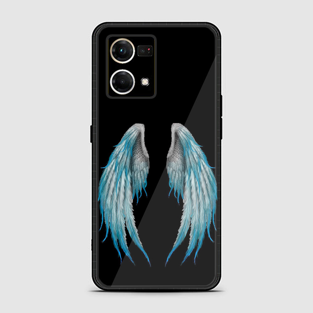 Oppo F21 Pro 4G Angel Wings Series  Premium Printed Glass soft Bumper shock Proof Case