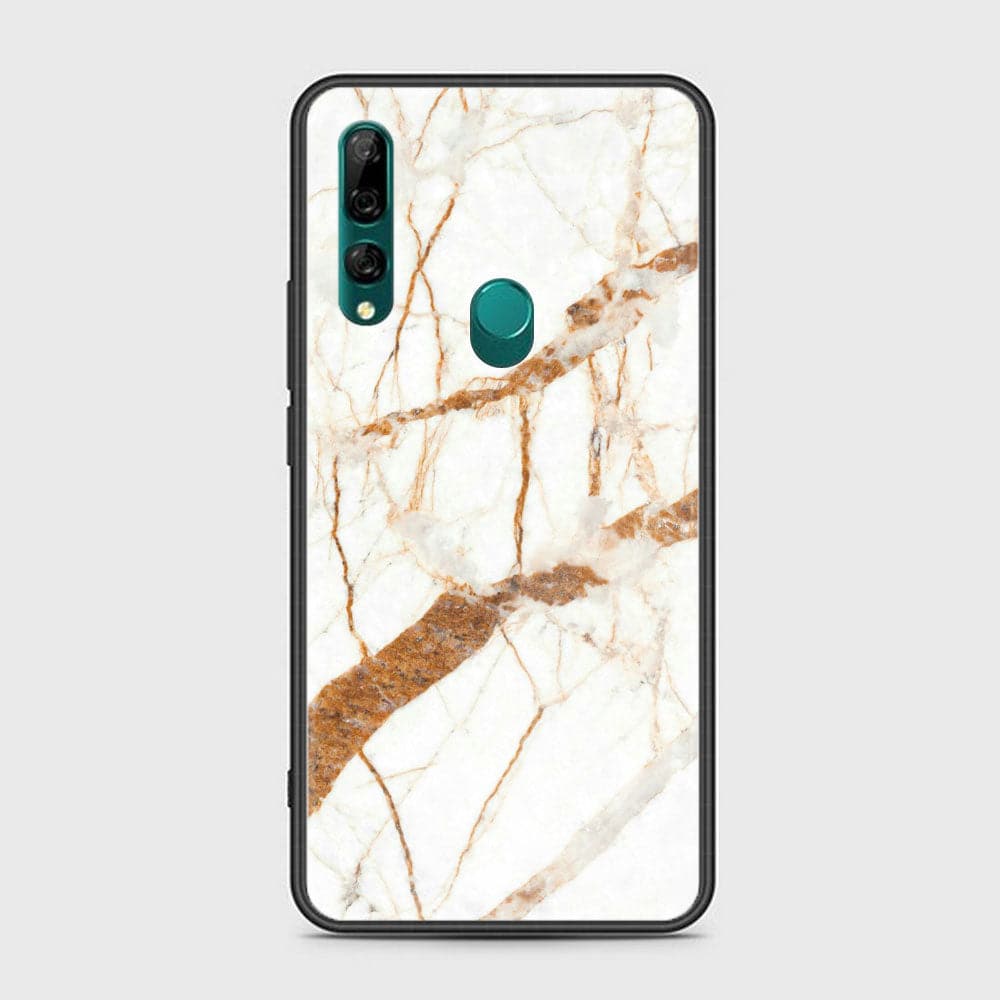 Huawei Y9 Prime (2019) - White  Marble Series - Premium Printed Glass soft Bumper shock Proof Case