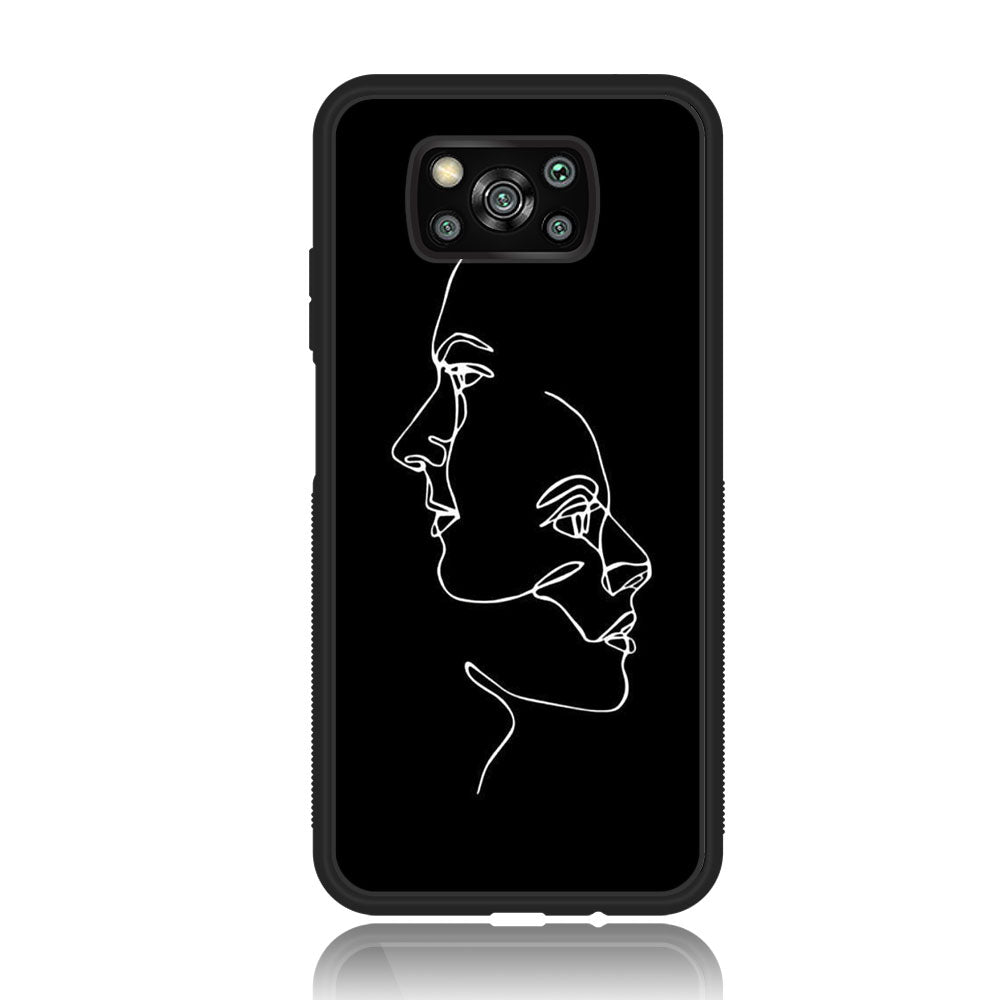 Xiaomi Poco X3 NFC - Girl line Art Series - Premium Printed Glass soft Bumper shock Proof Case