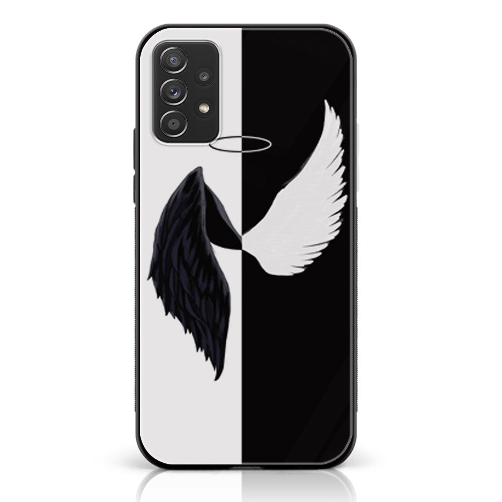 Samsung Galaxy A73- Angel Wings 2.0 Series - Premium Printed Glass soft Bumper shock Proof Case