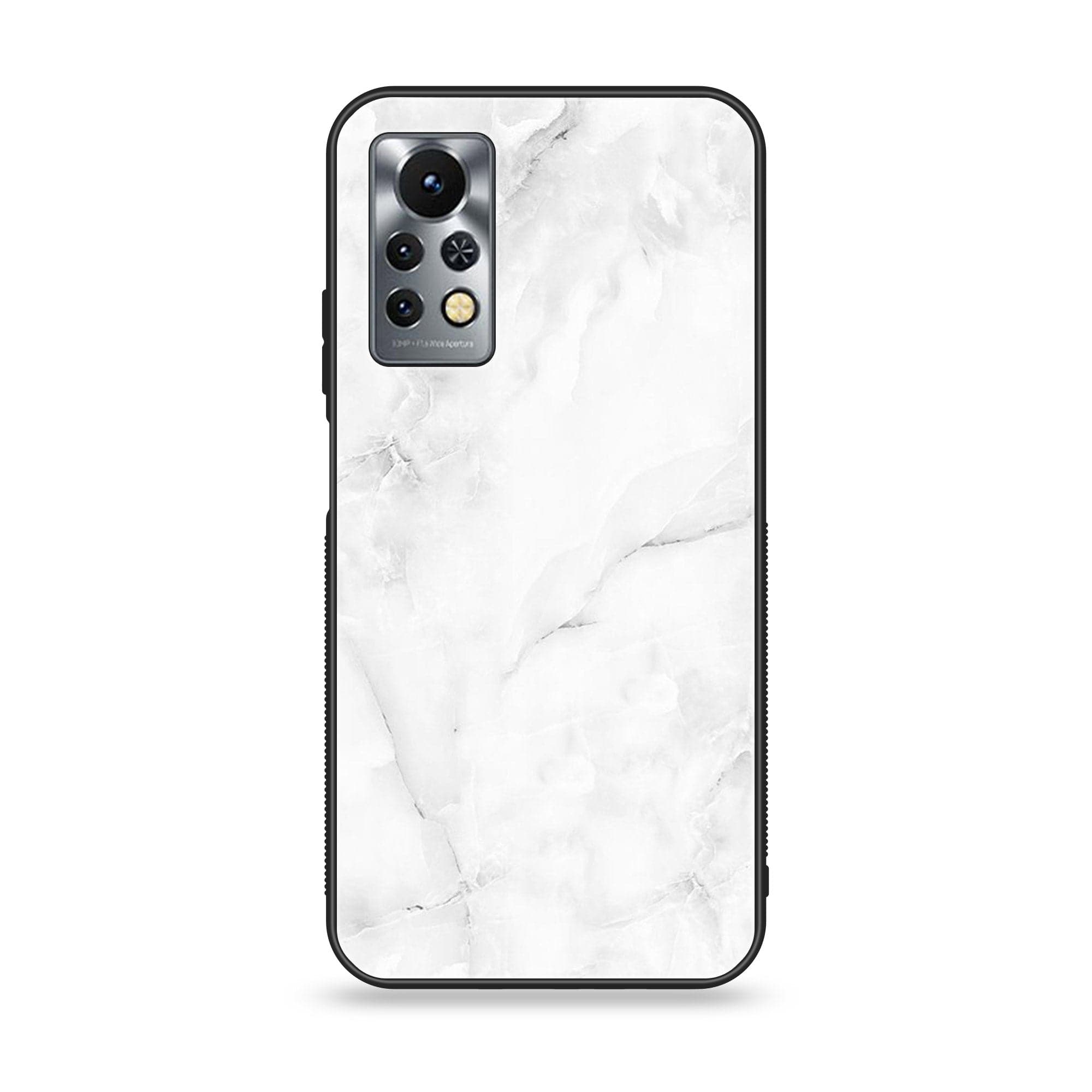 Infinix Note 11s - White Marble Series - Premium Printed Glass soft Bumper shock Proof Case