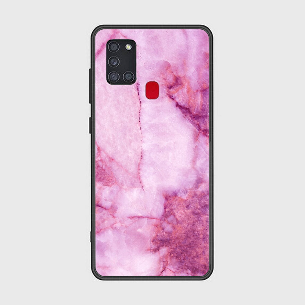Samsung Galaxy A21s - Pink Marble Series - Premium Printed Glass soft Bumper shock Proof Case