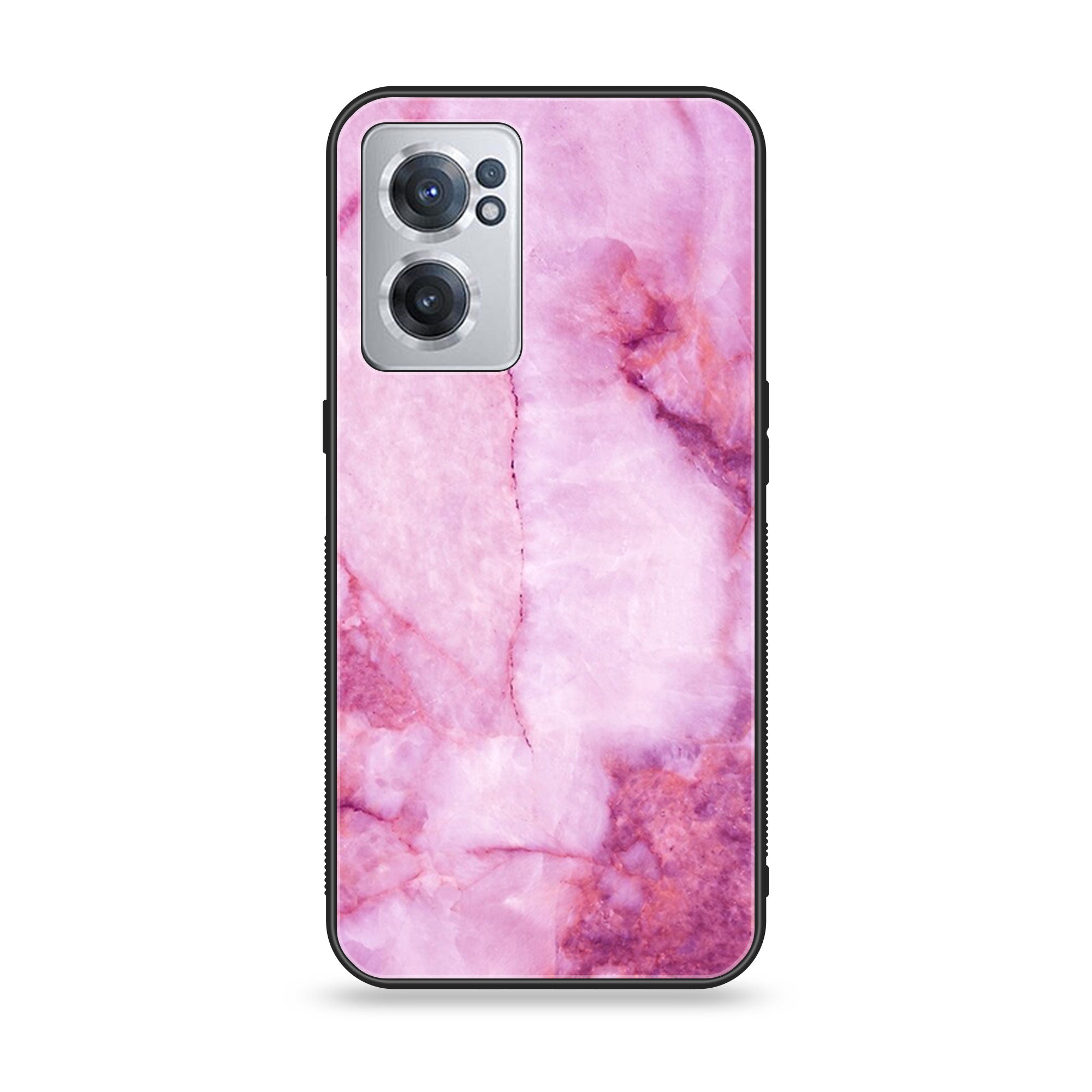 OnePlus Nord CE 2 5G - Pink Marble Series - Premium Printed Glass soft Bumper shock Proof Case