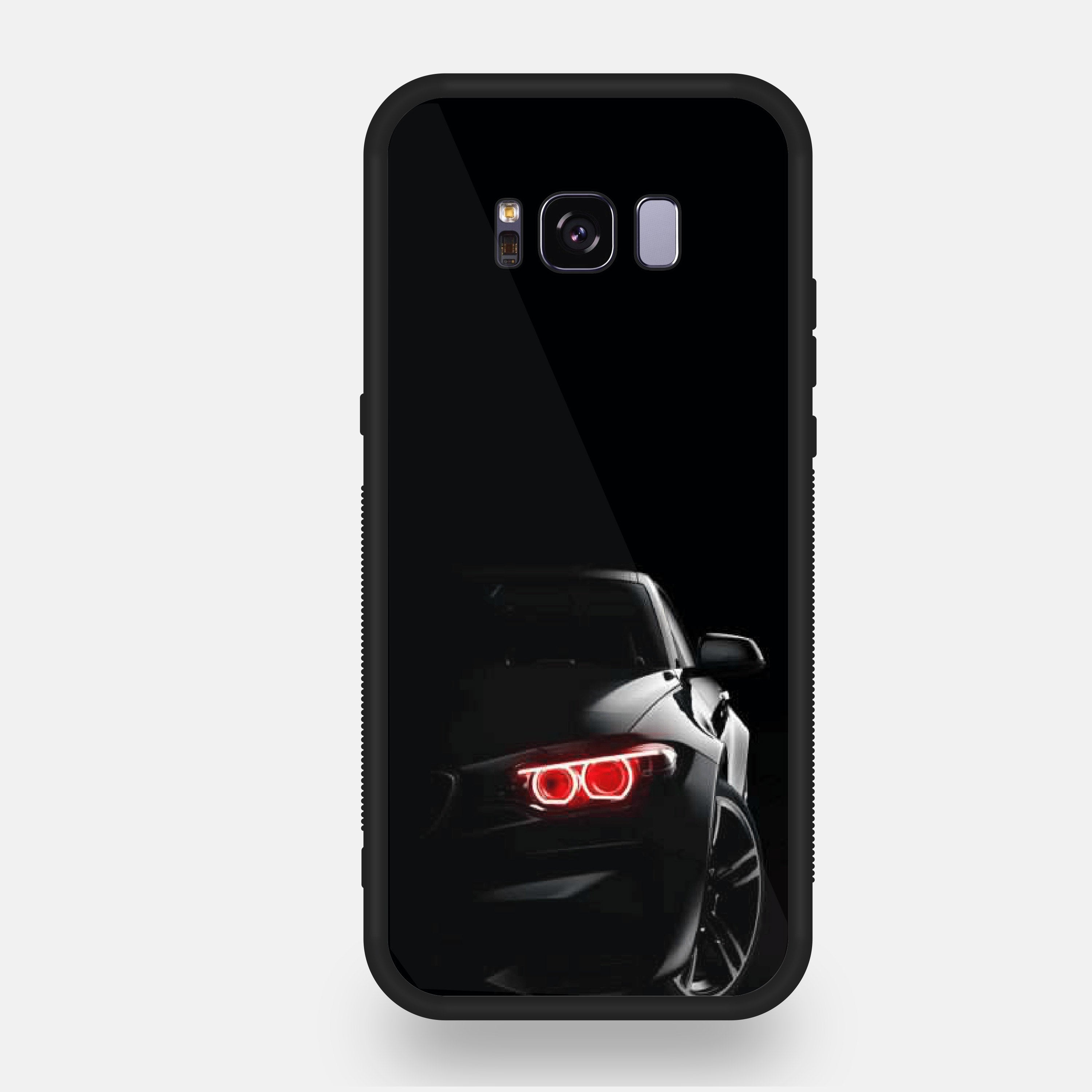 Samsung Galaxy S8 Black Art Premium Printed Glass soft Bumper shock Proof Case