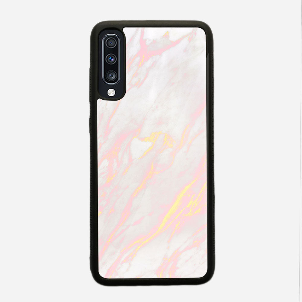 Samsung Galaxy A70S - Pink Marble Series - Premium Printed Glass soft Bumper shock Proof Case