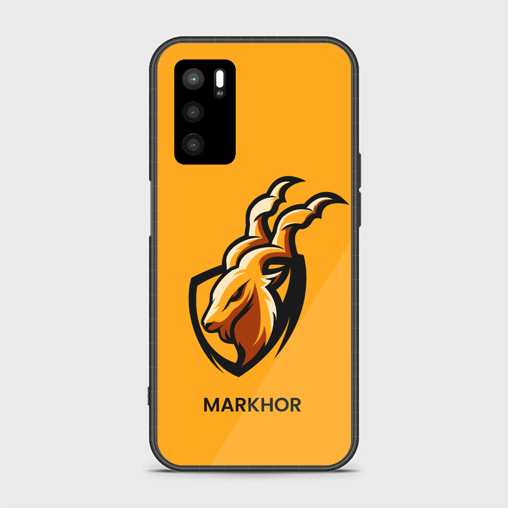 OPPO A16 - Markhor Series - Premium Printed Glass soft Bumper shock Proof Case