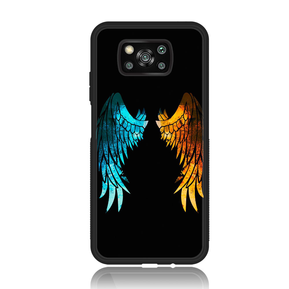 Xiaomi Poco X3 NFC - Angel Wings 2.0  Series - Premium Printed Glass soft Bumper shock Proof Case